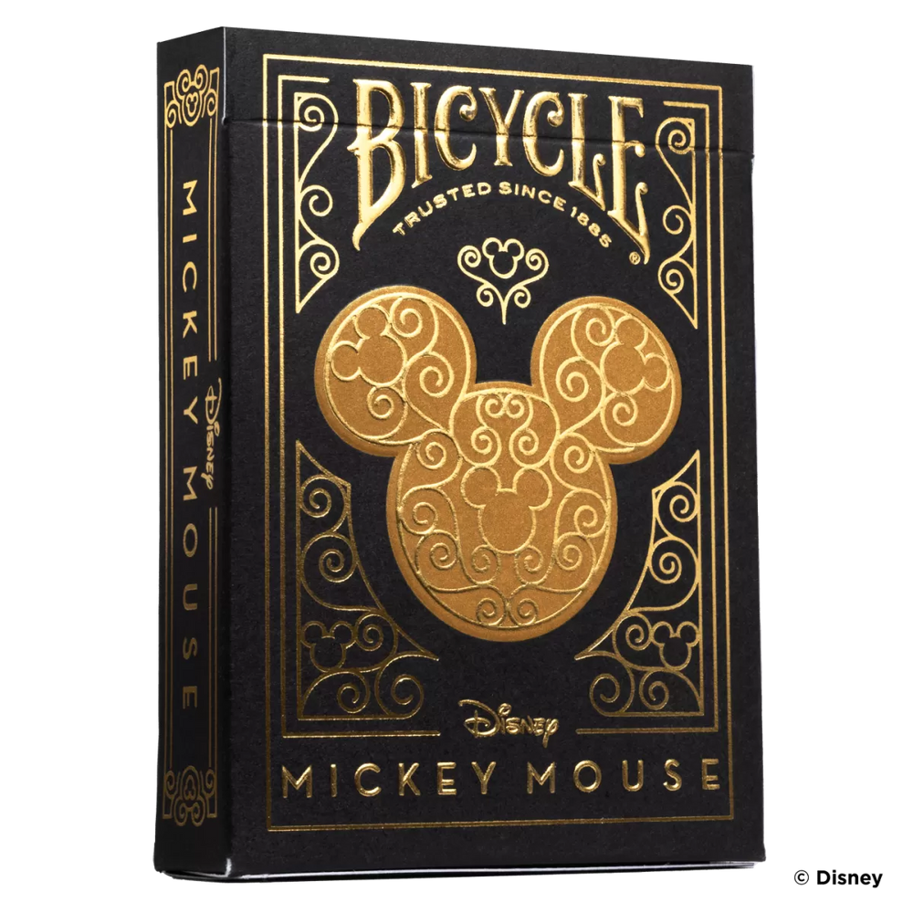 
                
                    Load image into Gallery viewer, BICYCLE MICKEY MOUSE BLACK &amp;amp; GOLD PLAYING CARDS
                
            